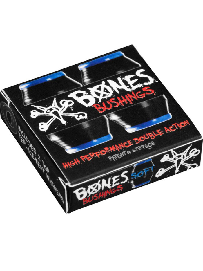 Skateboard Bushings - BONES - Black - Soft - Set of 4