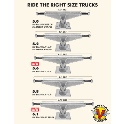 Truck Skate - VENTURE Polished - Low - 5.25" - Unité - sizing