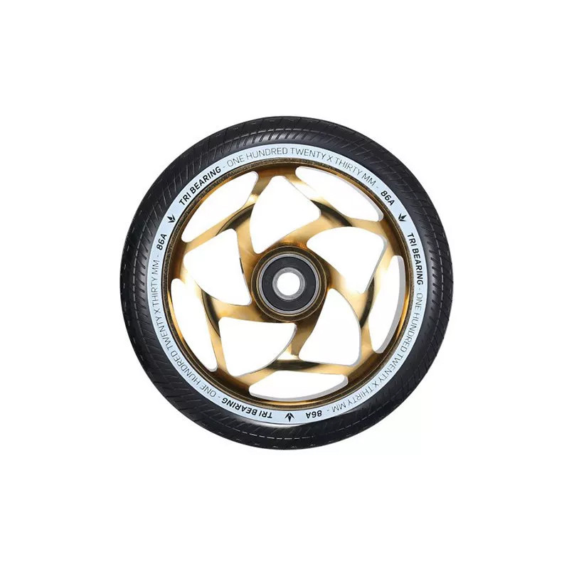 Scooter Wheel - BLUNT Tri Bearing - 120mm Gold/Black - Unit