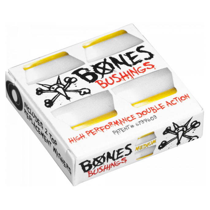 Skateboard Bushings - BONES - White - Medium - Set of 4
