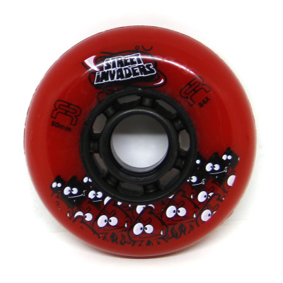 Skates Wheels - FR SKATES Street Invaders - 80mm 85a - Red - Set of 4