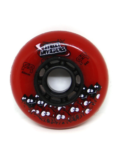 Skates Wheels - FR SKATES Street Invaders - 80mm 85a - Red - Set of 4