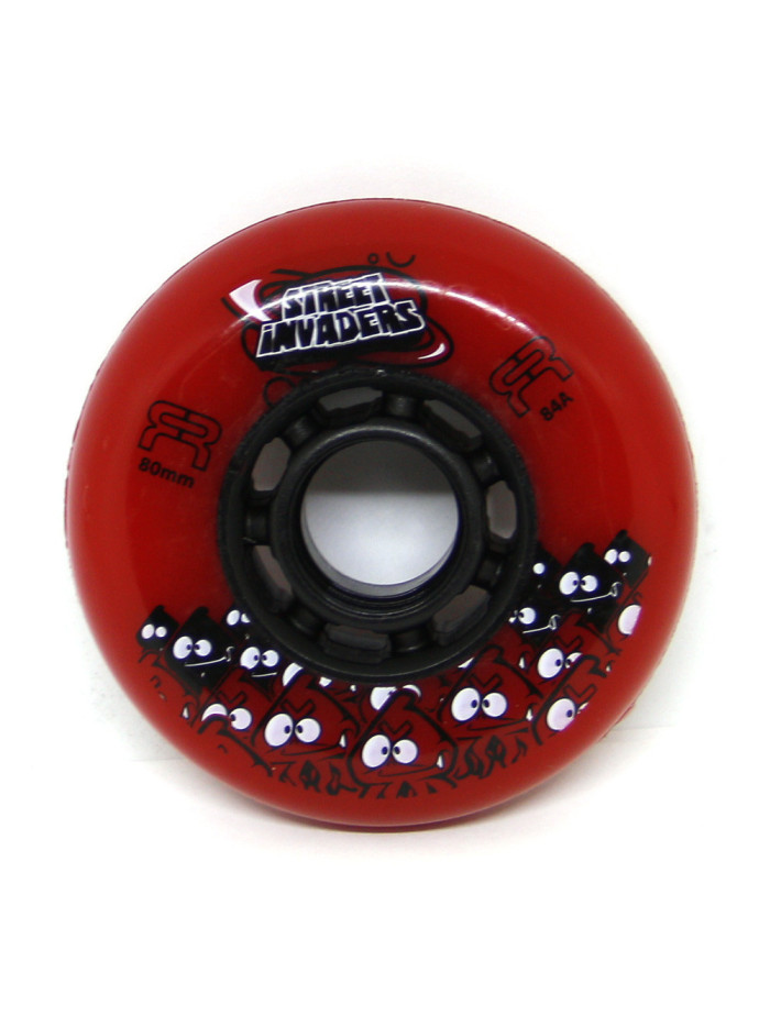 Skates Wheels - FR SKATES Street Invaders - 80mm 85a - Red - Set of 4