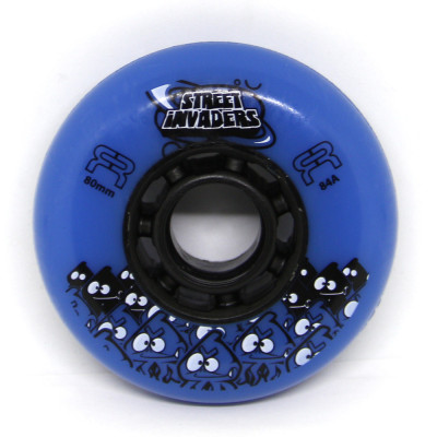 Skates Wheel - FR SKATES Street Invaders - 80mm 84a - Blue - Set of 4