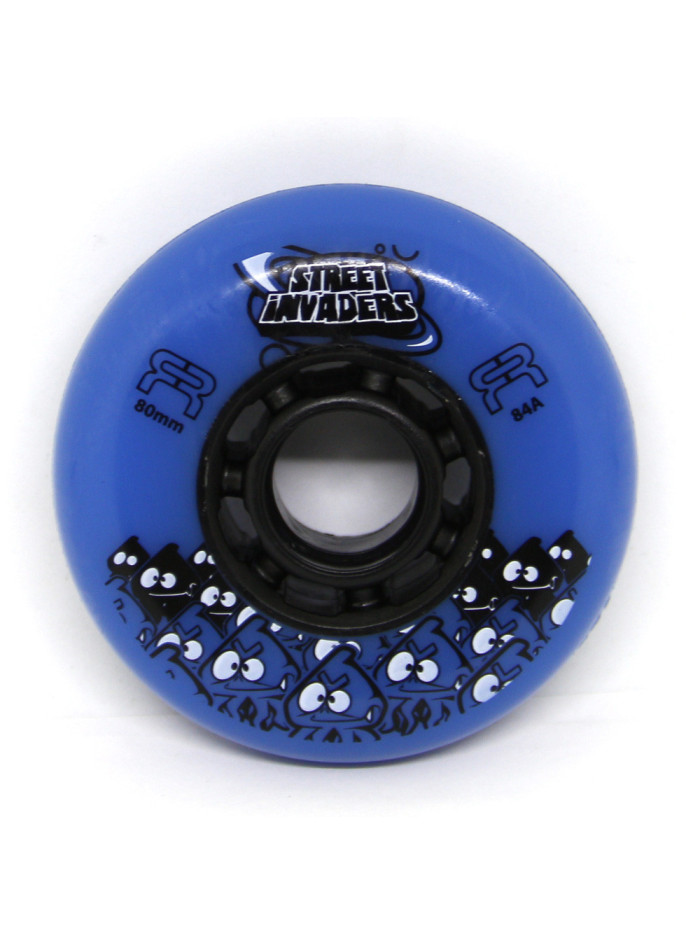 Skates Wheel - FR SKATES Street Invaders - 80mm 84a - Blue - Set of 4