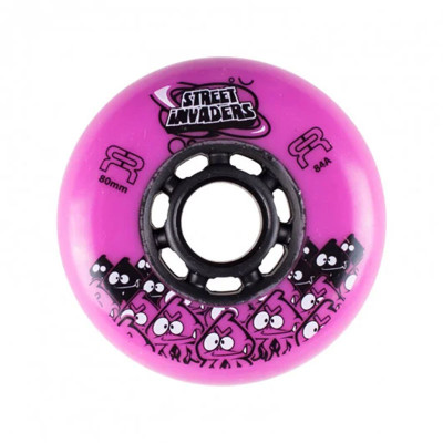 Skates Wheels - FR SKATES Street Invaders - 80mm 84a - Pink - Set of 4