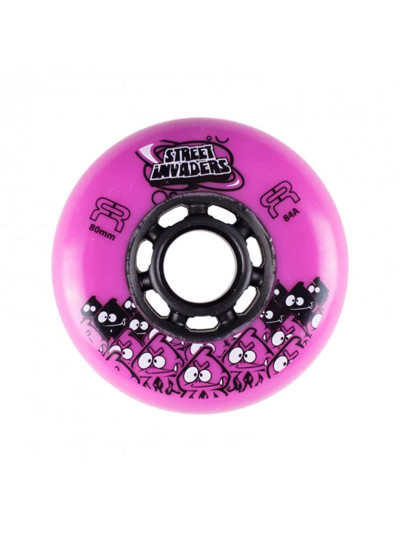 Skates Wheels - FR SKATES Street Invaders - 80mm 84a - Pink - Set of 4