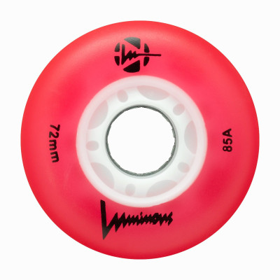 Skates Wheels - LUMINOUS - 72mm 85a - Red - Set of 4