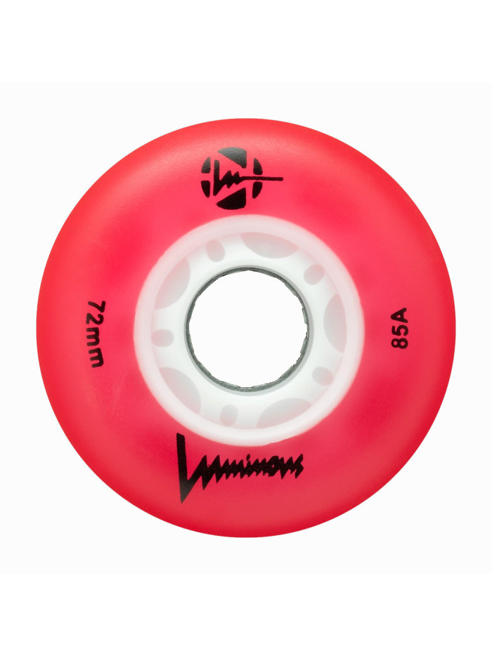 Skates Wheels - LUMINOUS - 72mm 85a - Red - Set of 4