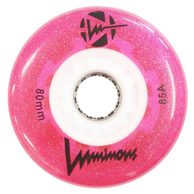 Roue Roller - LUMINOUS - 80mm 84a - Glitter Pink - Jeu de 4
