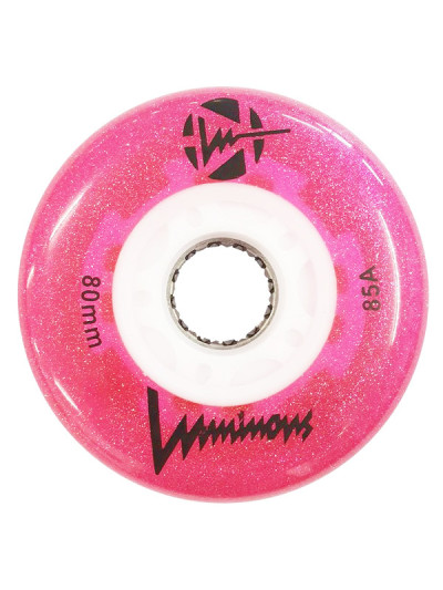 Skates Wheels - LUMINOUS - 80mm 84a - Glitter Pink - Set of 4