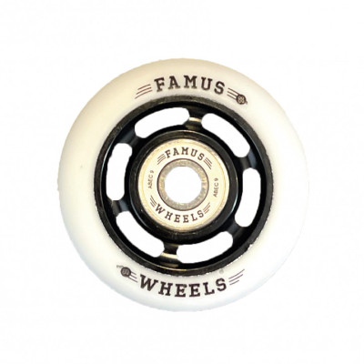 Roue Roller - FAMUS 6 Spokes - 60mm 92a - Noir Blanc - Jeu de 4