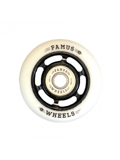 Roue Roller - FAMUS 6 Spokes - 60mm 92a - Noir Blanc - Jeu de 4