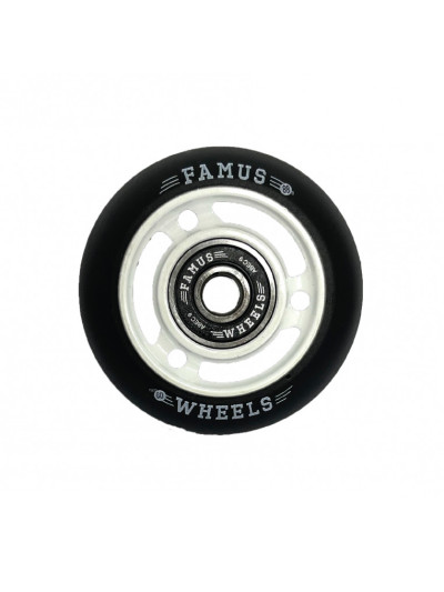 Skates Wheels - FAMUS 3 Spokes - 60mm 88a - White/Black - Set of 4