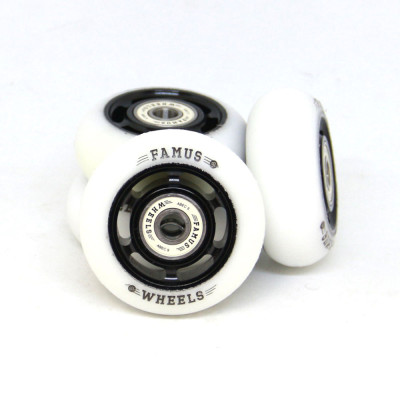 Roue Roller - FAMUS 6 Spokes - 60mm 92a - Noir Blanc - Jeu de 4