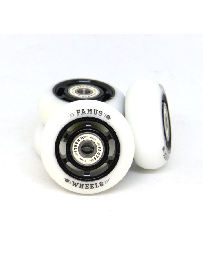 Roue Roller - FAMUS 6 Spokes - 60mm 92a - Noir Blanc - Jeu de 4