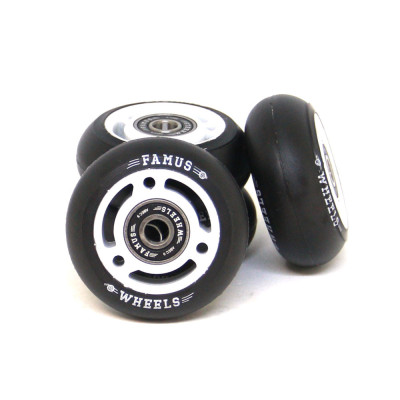Skates Wheels - FAMUS 3 Spokes - 60mm 88a - White/Black - Set of 4