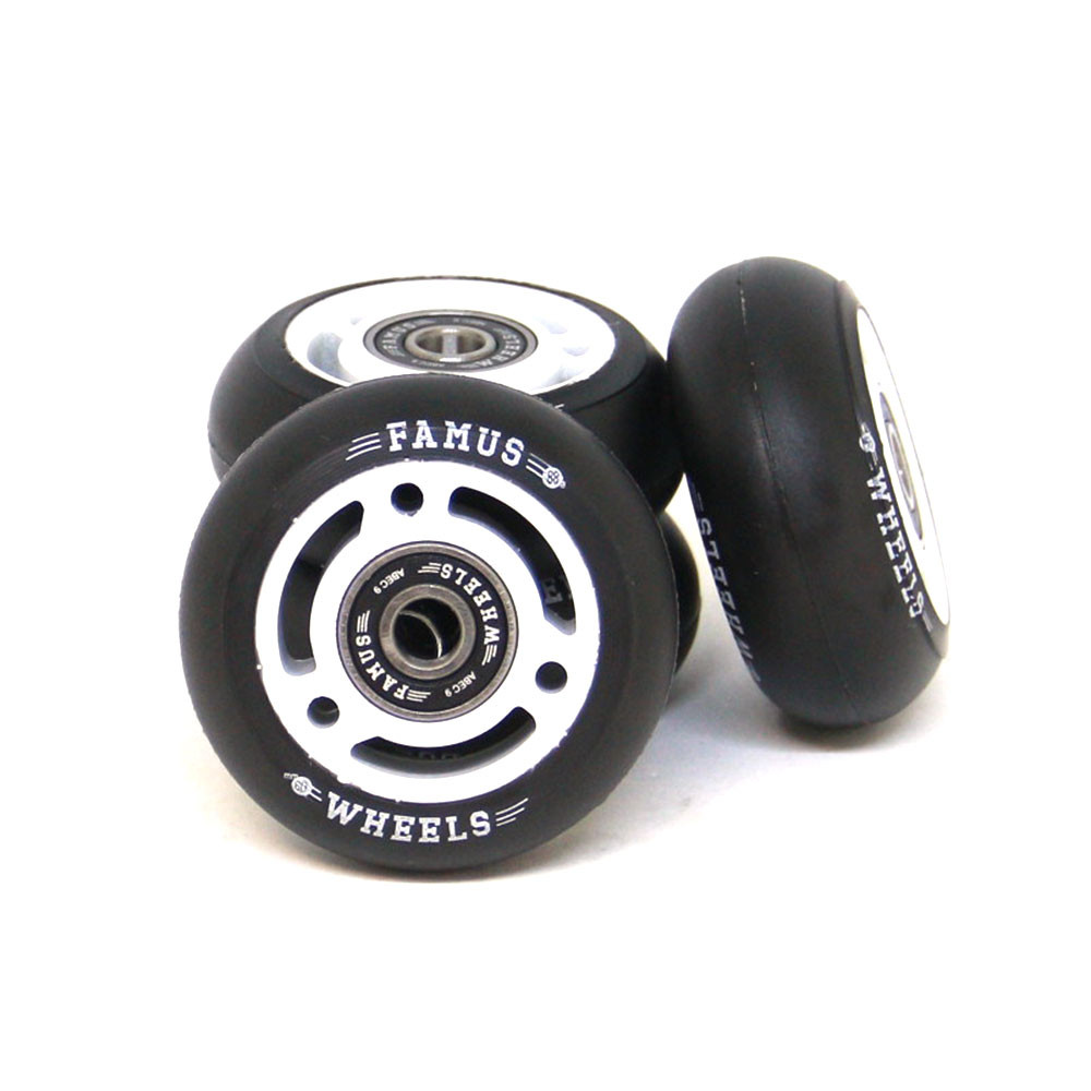 Roue Roller - FAMUS 3 Spokes - 60mm 88a - Blanc Noir - Jeu de 4
