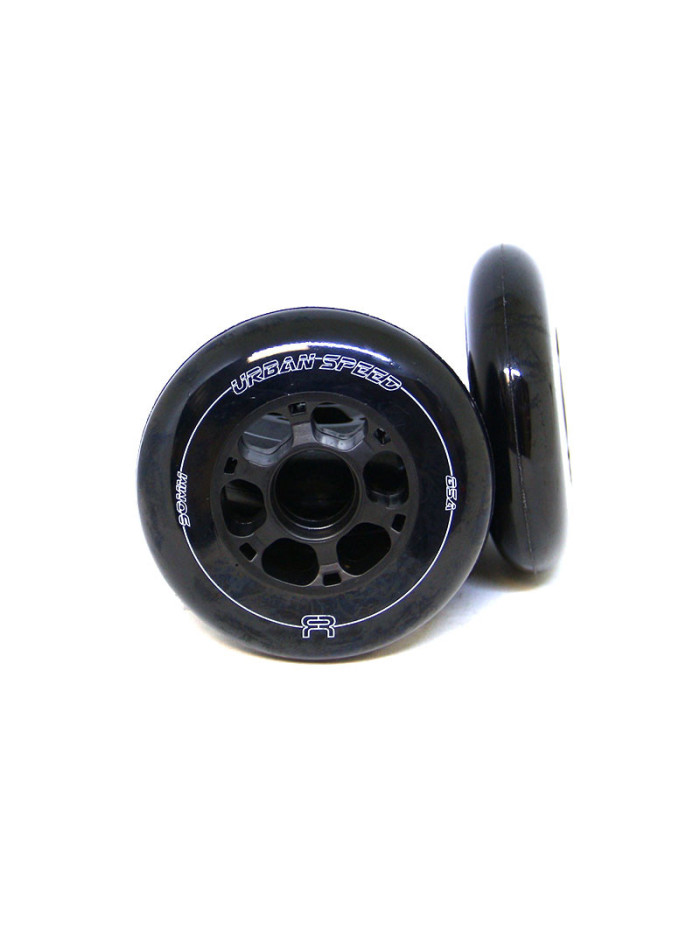 Roue Roller - FR SKATES Urban Speed - 90mm 85a - Noir - Jeu de 4