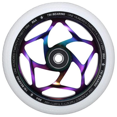 Scooter Wheel - BLUNT Tri Bearing - 120mm Oil Slick White - Unit