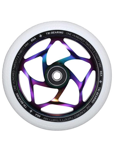 Scooter Wheel - BLUNT Tri Bearing - 120mm Oil Slick White - Unit