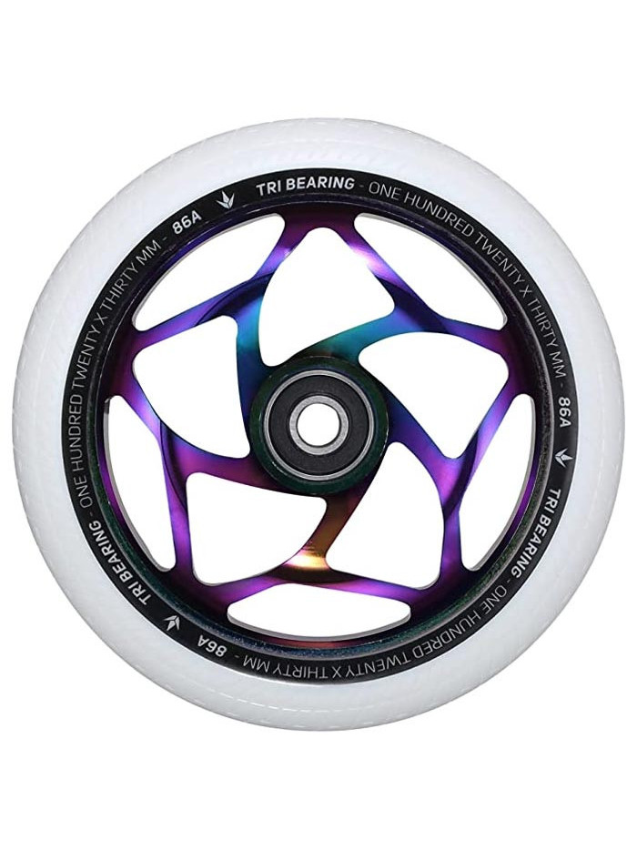 Roue Trottinette - BLUNT Tri Bearing - 120mm Neo Chrome Blanche - Unité