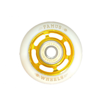 Skates Wheels - FAMUS 6 Spokes - 60mm 92A - Gold White - Set of 4