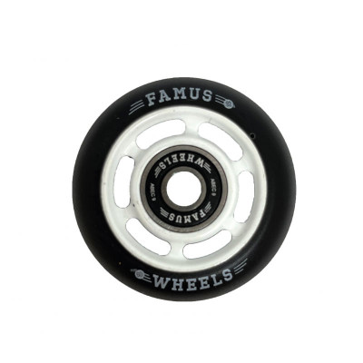 Roue Roller - FAMUS 6 Spokes - 60mm 92a - Blanc Noir - Jeu de 4