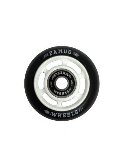 Roue Roller - FAMUS 6 Spokes - 60mm 92a - Blanc Noir - Jeu de 4