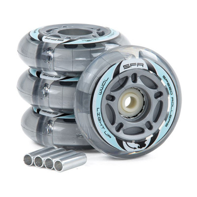 SFR Light Up Inline Wheels 70mm Silver x4
