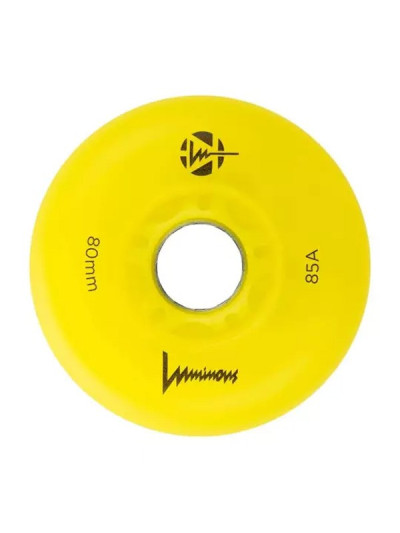 Roue Roller - LUMINOUS - 80mm 85a - Canary - Jeu de 4