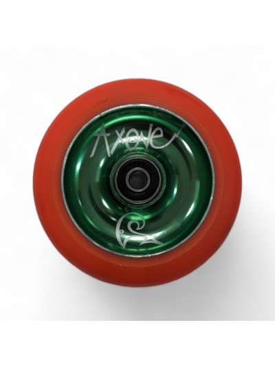 Roue Trottinette - AXONE Metal Core - 100mm Orange/Verte - Unité
