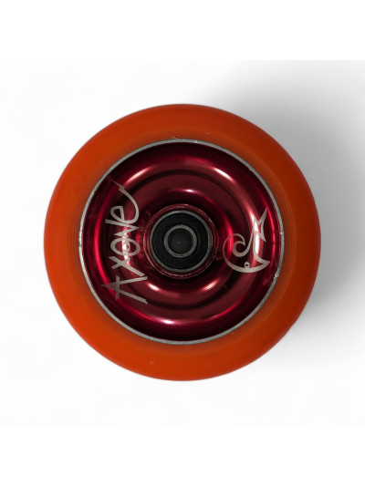 Roue Trottinette - AXONE Metal Core - 100mm Orange/Rouge - Unité