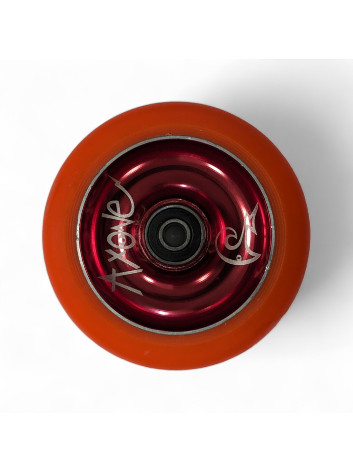 Roue Trottinette - AXONE Metal Core - 100mm Orange/Rouge - Unité