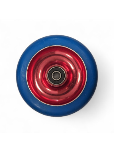 Scooter Wheel - CLIC-N-ROLL Metal Core - 100mm Blue/Red - Unit