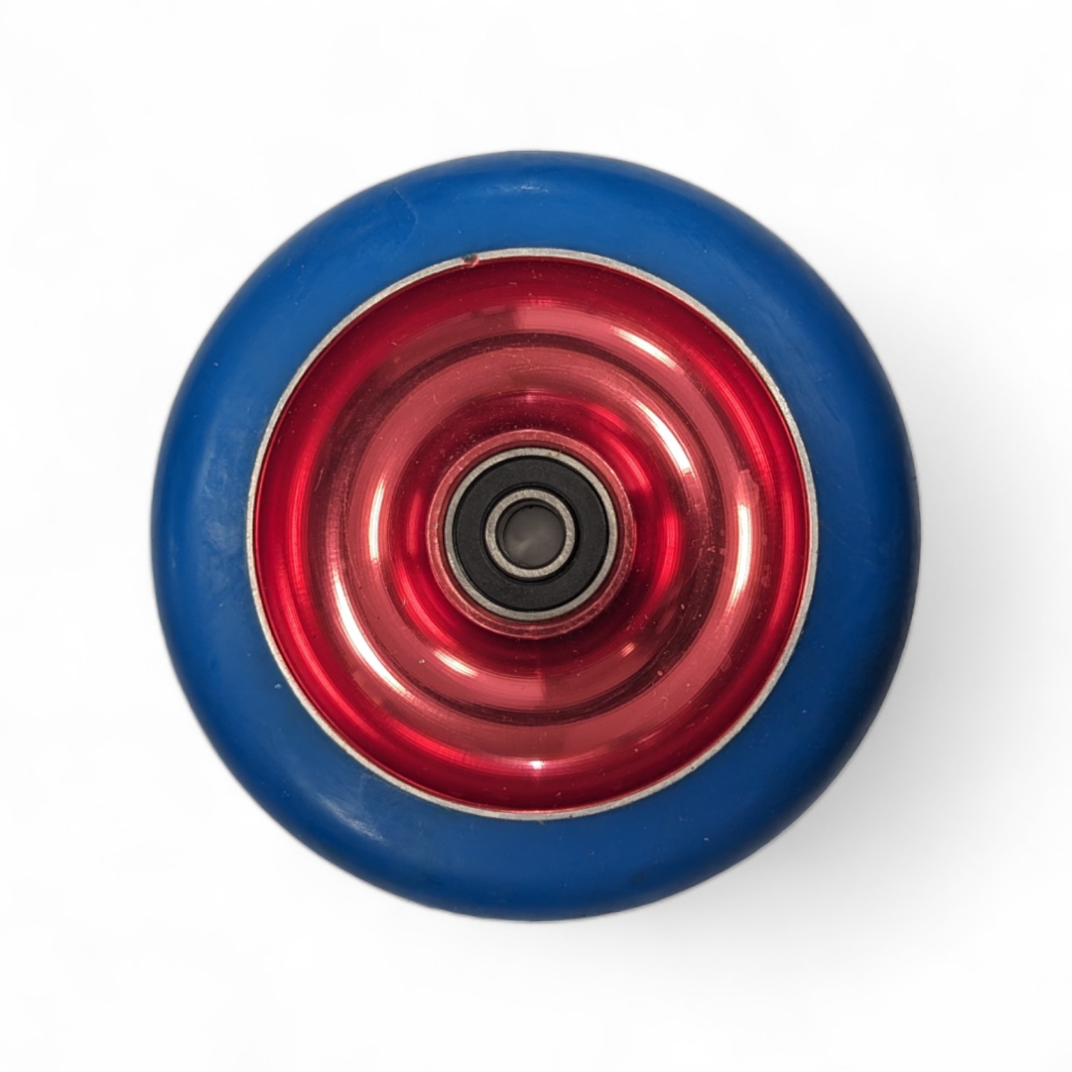 Scooter Wheel - CLIC-N-ROLL Metal Core - 100mm Blue/Red - Unit