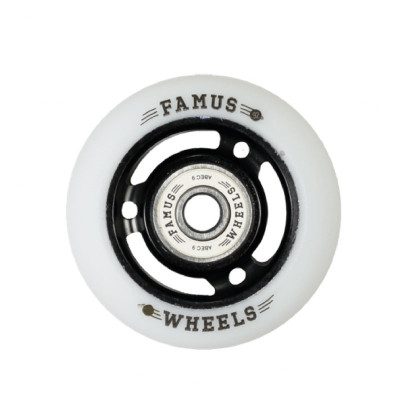 Roue Roller - FAMUS 3 Spokes - 64mm 92a - Noir Blanc - Jeu de 4