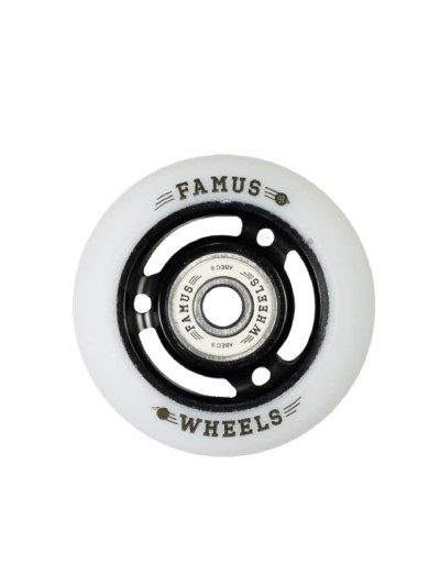 Roue Roller - FAMUS 3 Spokes - 64mm 92a - Noir Blanc - Jeu de 4