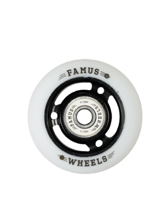 Roue Roller - FAMUS 3 Spokes - 64mm 92a - Noir Blanc - Jeu de 4