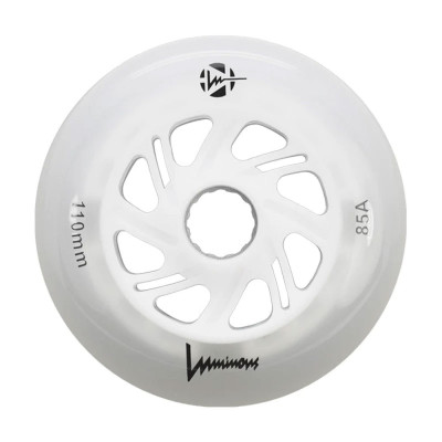 Skates Wheels - LUMINOUS - 110mm 85a - White - Set of 3