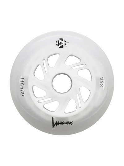 Skates Wheels - LUMINOUS - 110mm 85a - White - Set of 3
