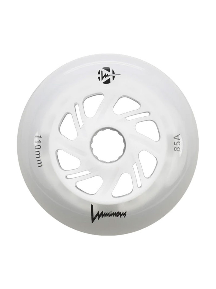 Skates Wheels - LUMINOUS - 110mm 85a - White - Set of 3