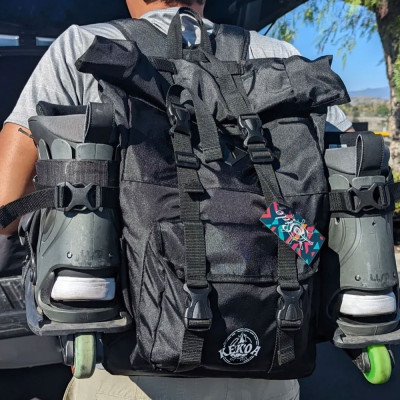 Skates Backpack - KEKOA Roll Top - Black