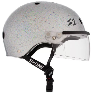 Casque Visière Roller - S ONE Lifer - Argent Brillant Pailleté