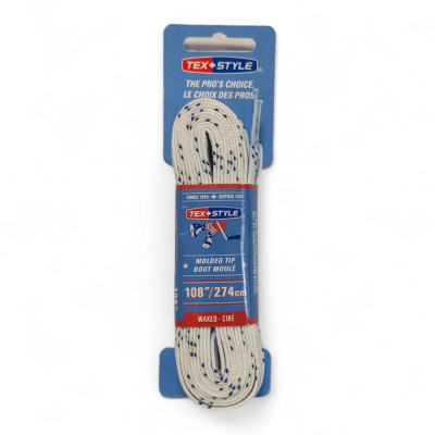 Lacets - TEXSTYLE 1510MT Waxé Pro - Blanc Bleu - 108" - Paire