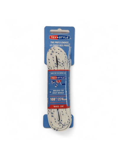 Lacets - TEXSTYLE 1510MT Waxé Pro - Blanc Bleu - 108" - Paire