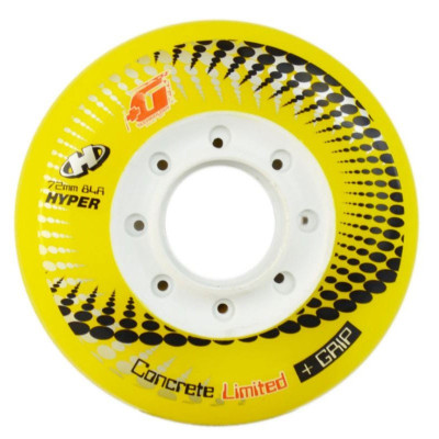 Skates Wheels - HYPER Concrete + Grip - 72mm 84a - Yellow - Set of 4
