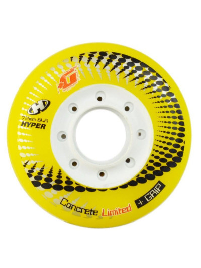 Skates Wheels - HYPER Concrete + Grip - 72mm 84a - Yellow - Set of 4