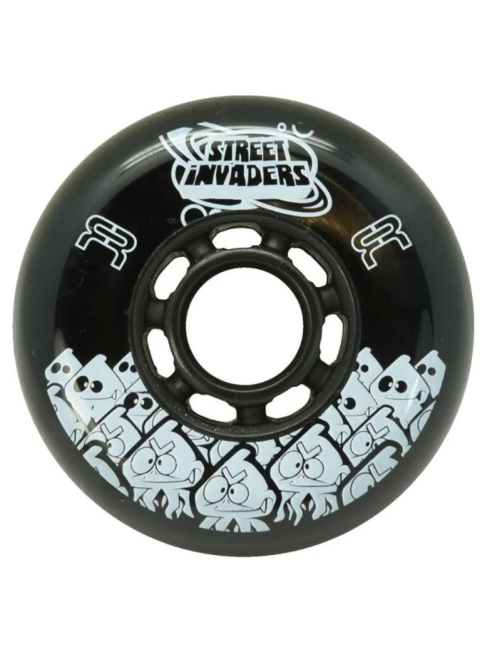 Skates Wheel - FR SKATES Street Invaders - 84mm 85a - Black - Set of 4