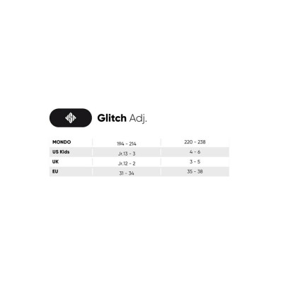 Kids Aggressive Skates - USD Glitch - Grey Black - Adjustable sizing chart